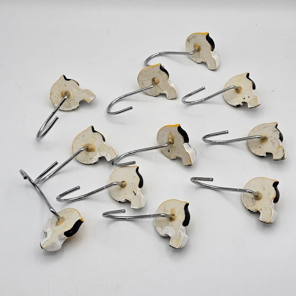 Green Bay Packers Shower Curtain Hooks Set of 11 (Missing One) NFL Football